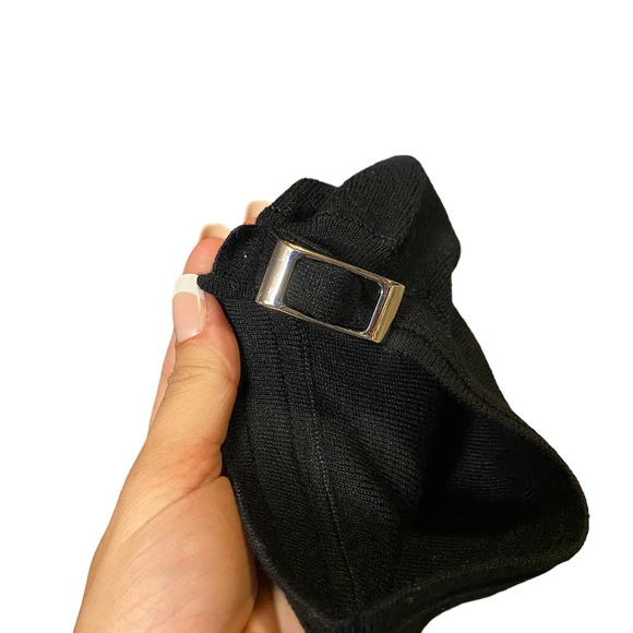 Express Design Studio Black Puff sleeve Top with Hardware - Picture 3 of 4